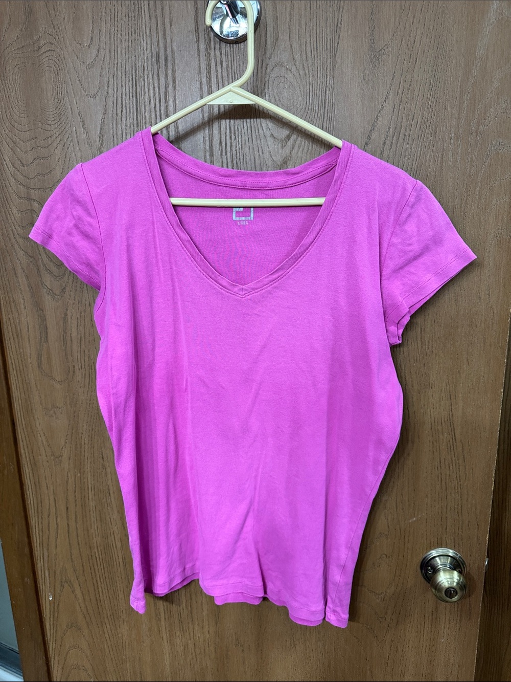 jcpenney Women's Short Sleeve V-Neck Tee - Hot Pink